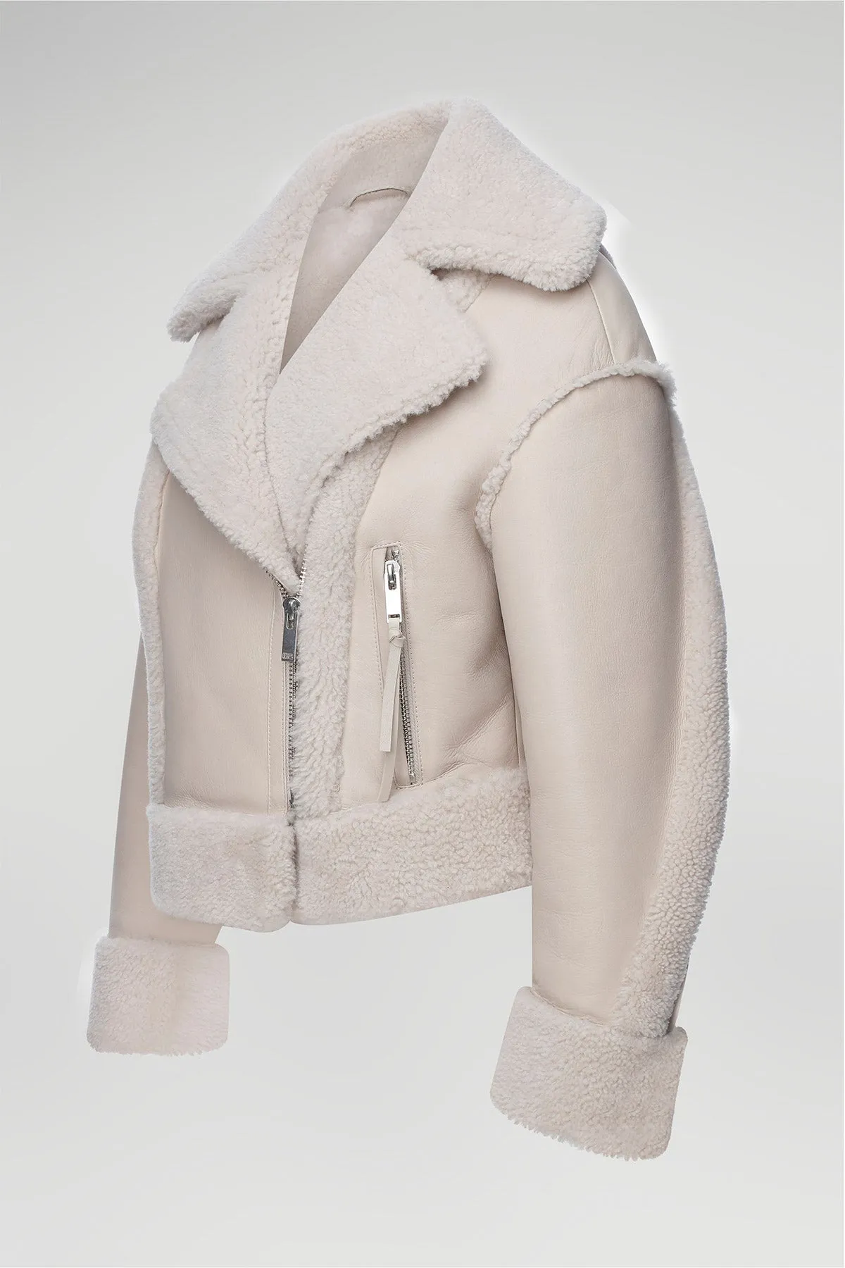 Marion - White Shearling Jacket