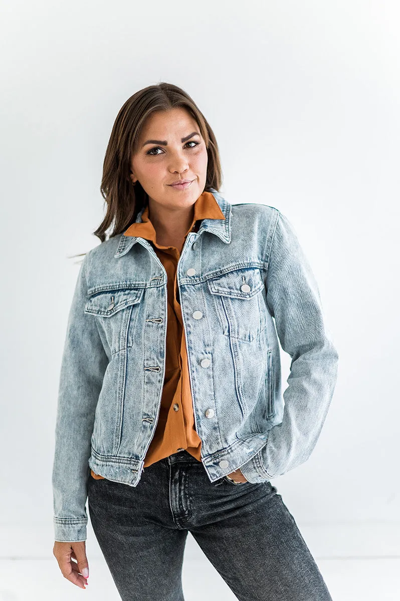 Mitchie Distressed Denim Jacket - Size 2X & 3X