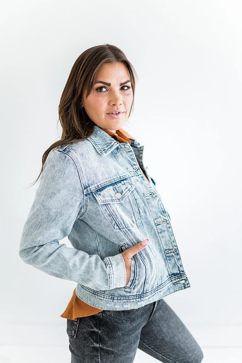 Mitchie Distressed Denim Jacket - Size 2X & 3X