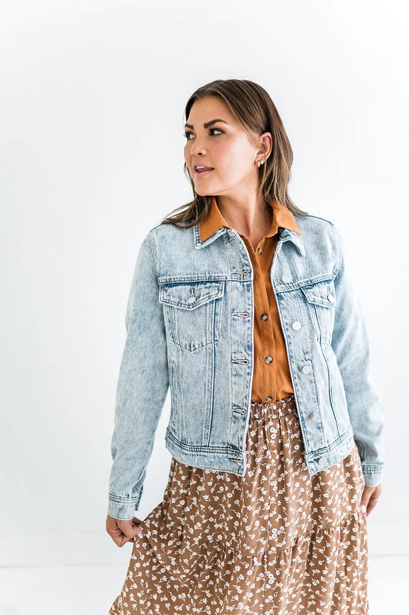 Mitchie Distressed Denim Jacket - Size 2X & 3X