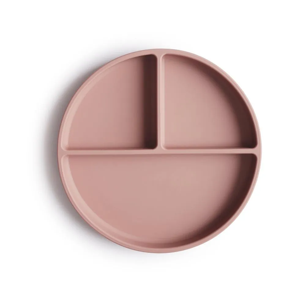 Mushie Silicone Divided Suction Plate - Blush