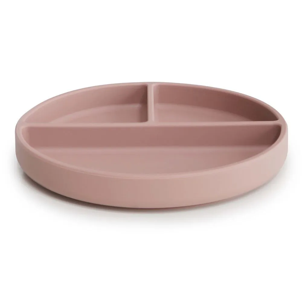 Mushie Silicone Divided Suction Plate - Blush