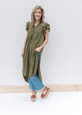 Olive Ruffled Tunic