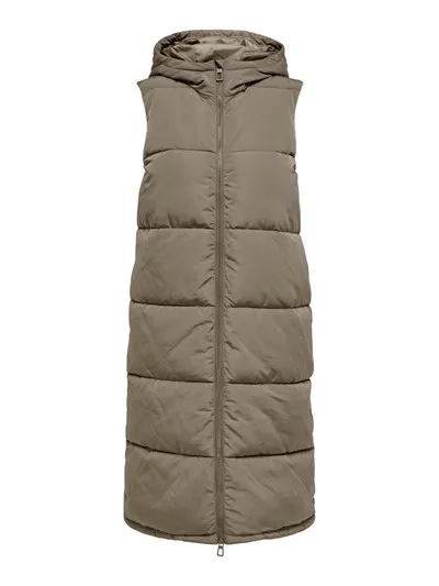 Alinas Long Hooded Puffer Vest in Exclusive Design