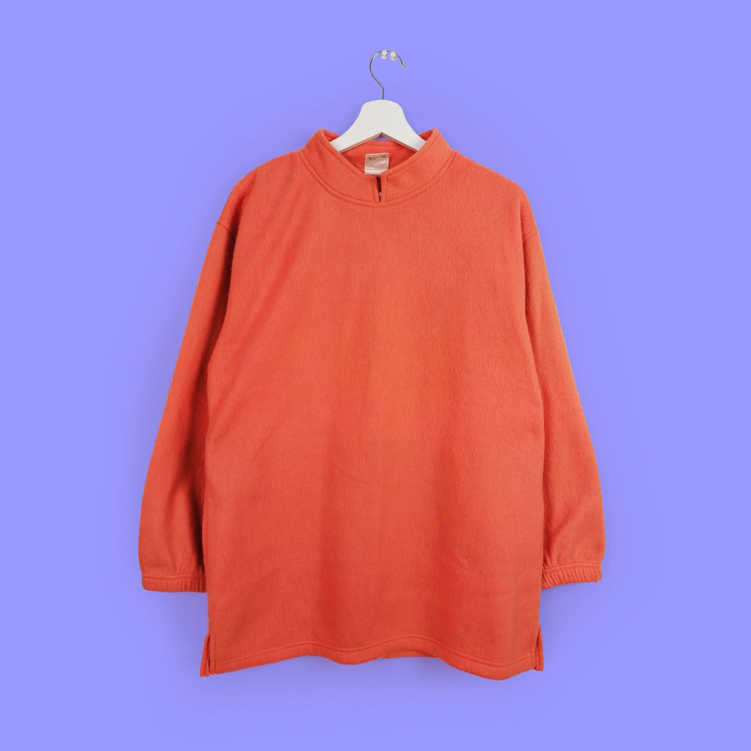 Orange Fleece Thermal Sweater High Neck - size S-M