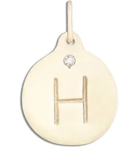 "H" Alphabet Charm With Diamond