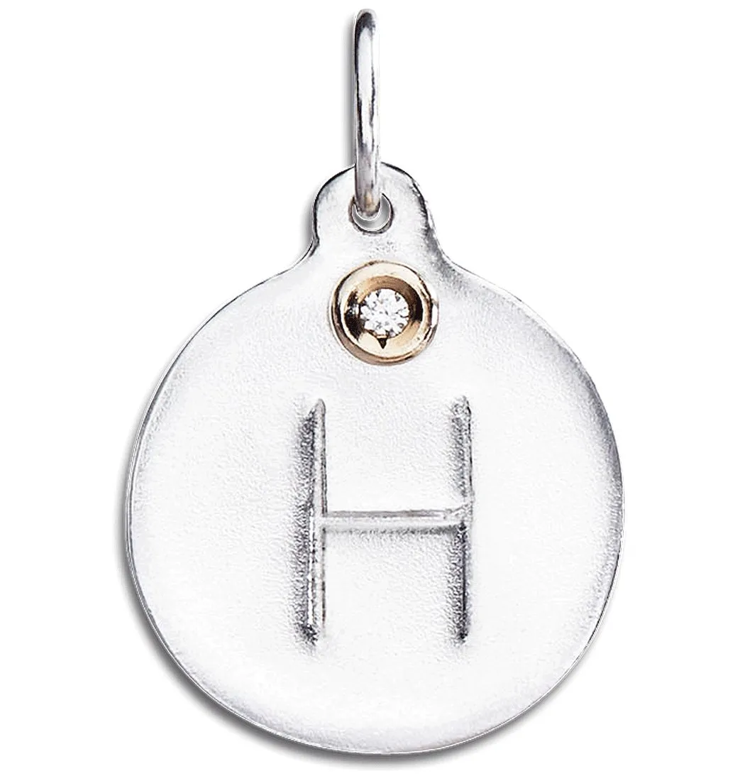 "H" Alphabet Charm With Diamond