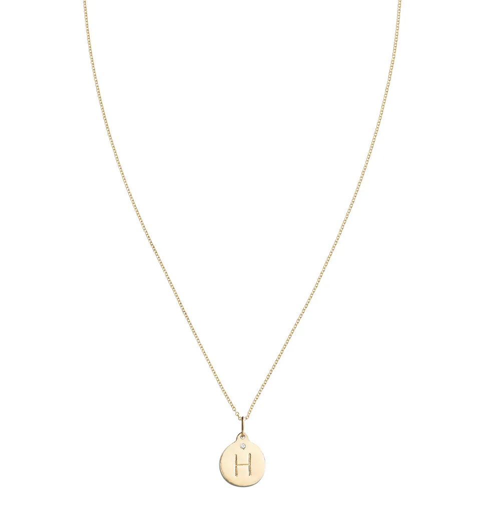 "H" Alphabet Charm With Diamond