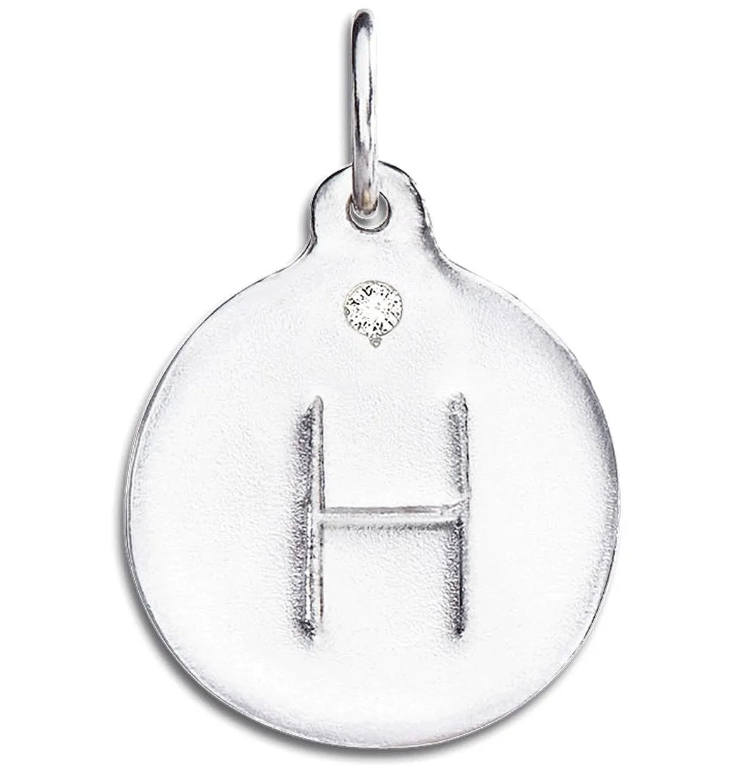 "H" Alphabet Charm With Diamond