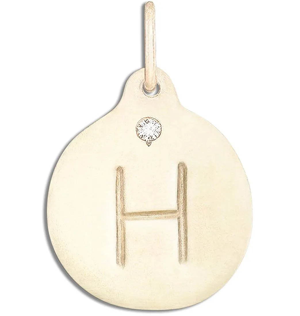 "H" Alphabet Charm With Diamond