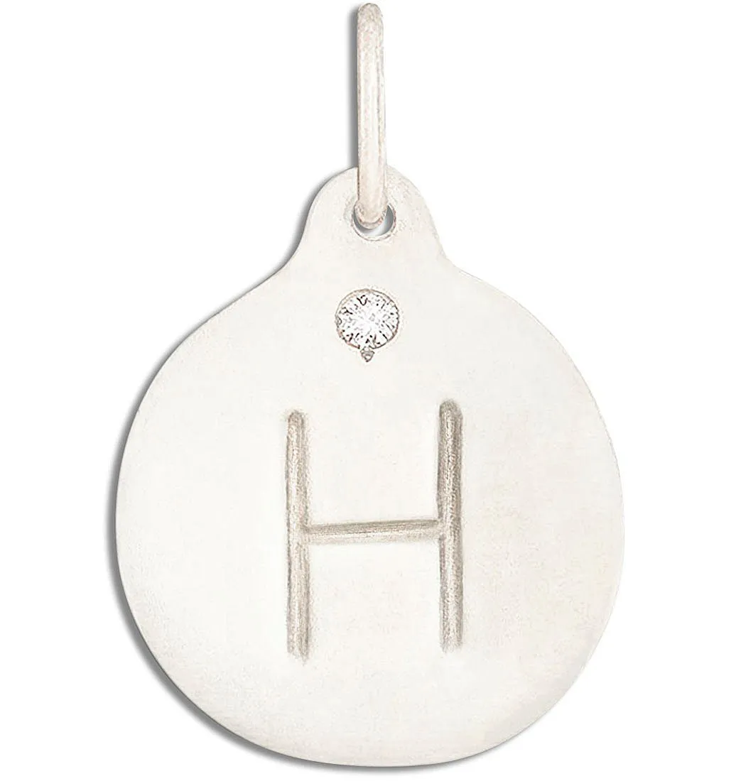 "H" Alphabet Charm With Diamond