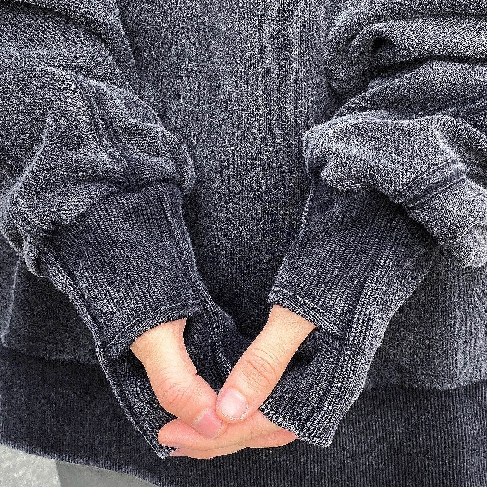 "NINJA" DISTRESSED PULLOVER