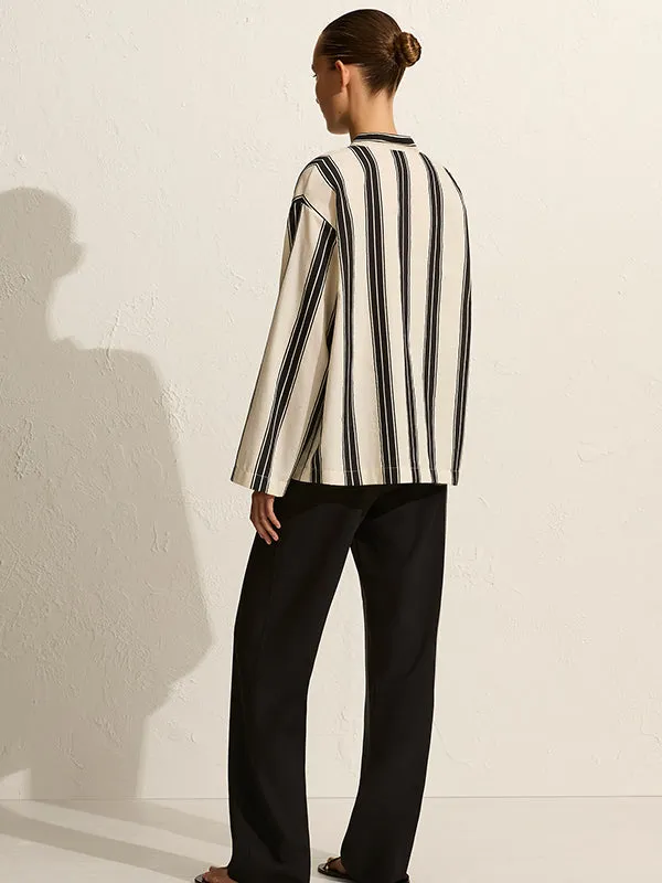 Relaxed Stripe Tunic in Nero Stripe