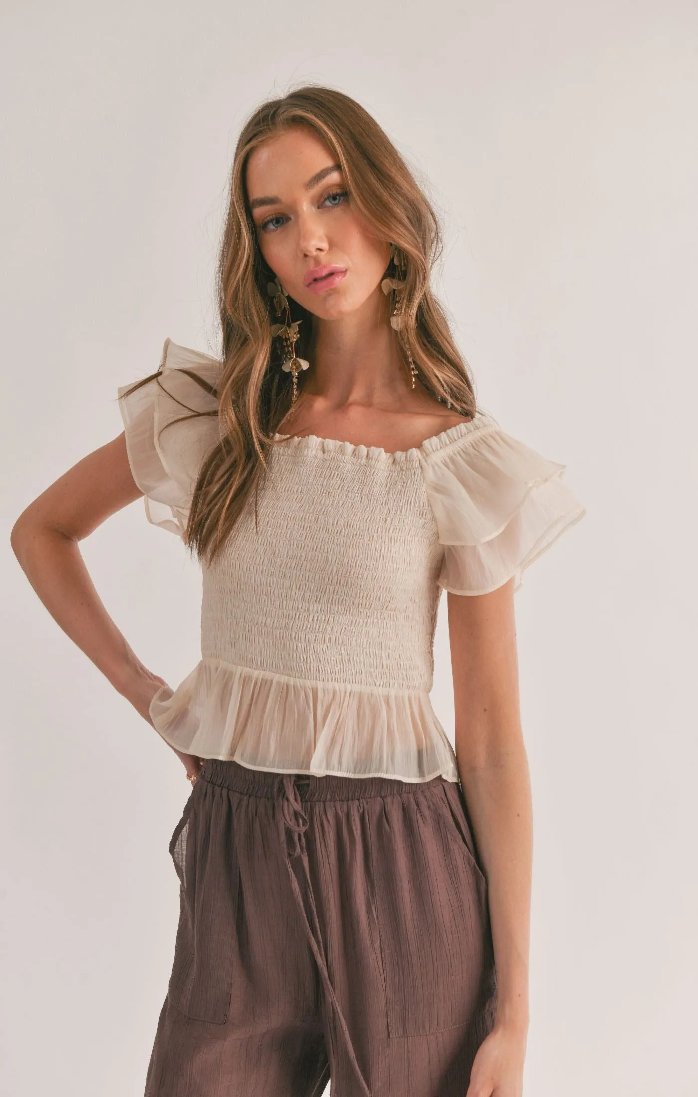 Ruffle Peplum Top