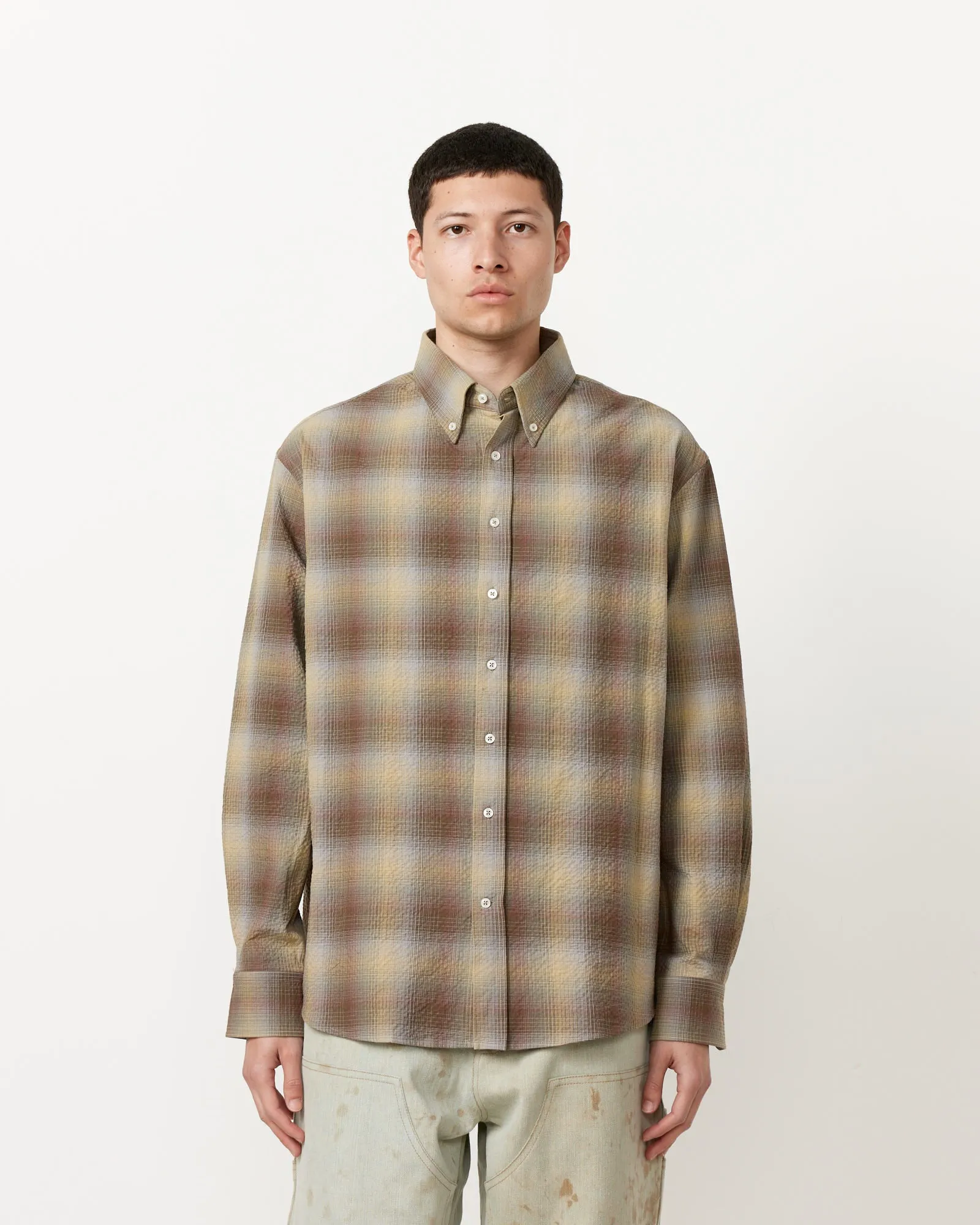 Seersucker Check Shirt in Multi