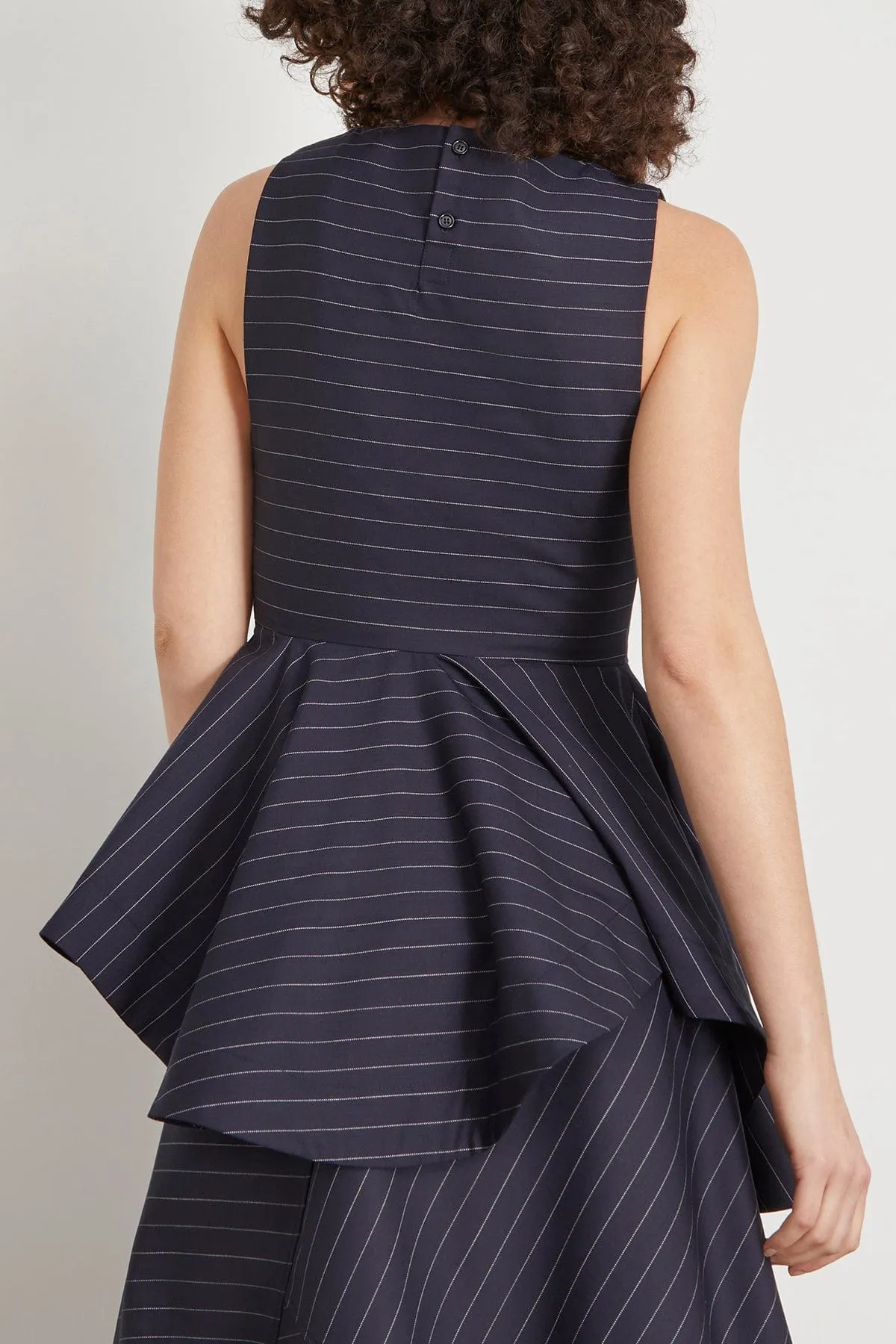 Sleeveless Peplum Top in Navy