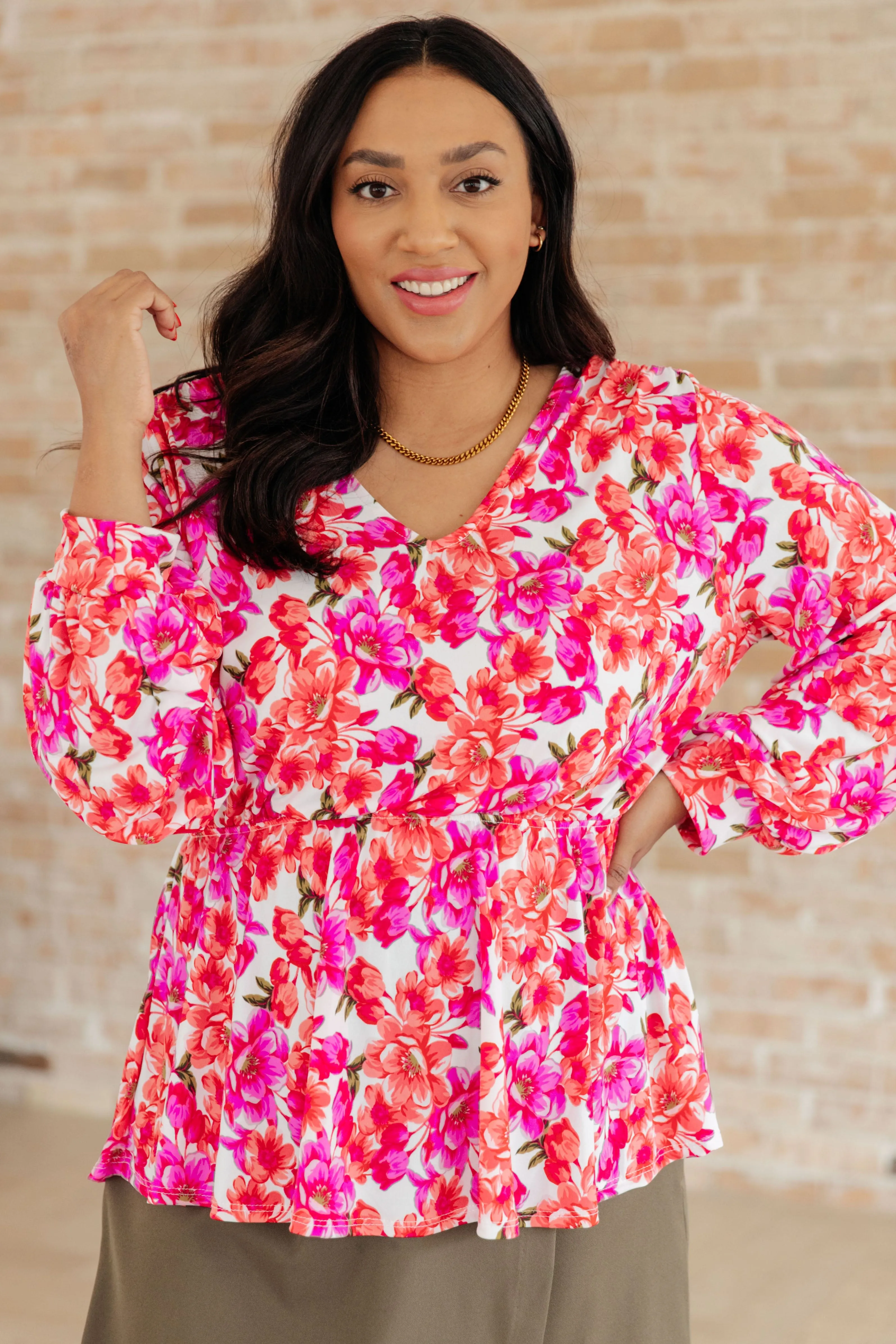 Smile Like You Mean It Floral Peplum