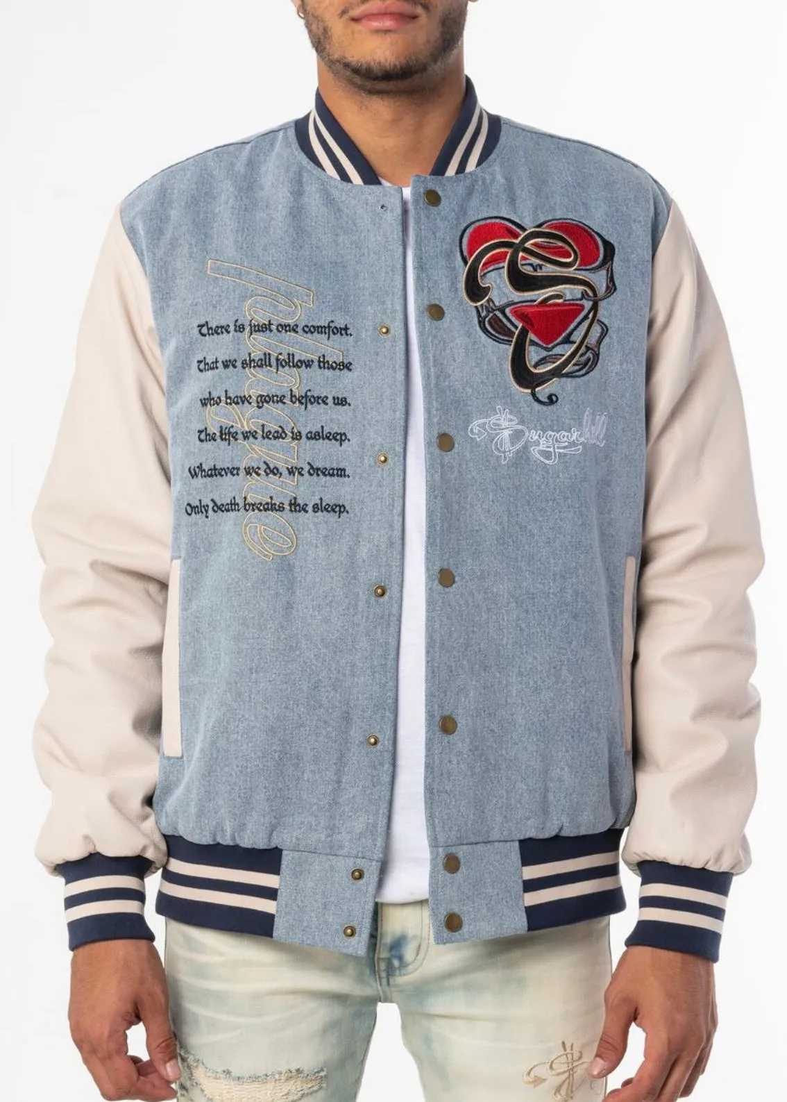 SugarHill “Plague” Denim Letterman Jacket