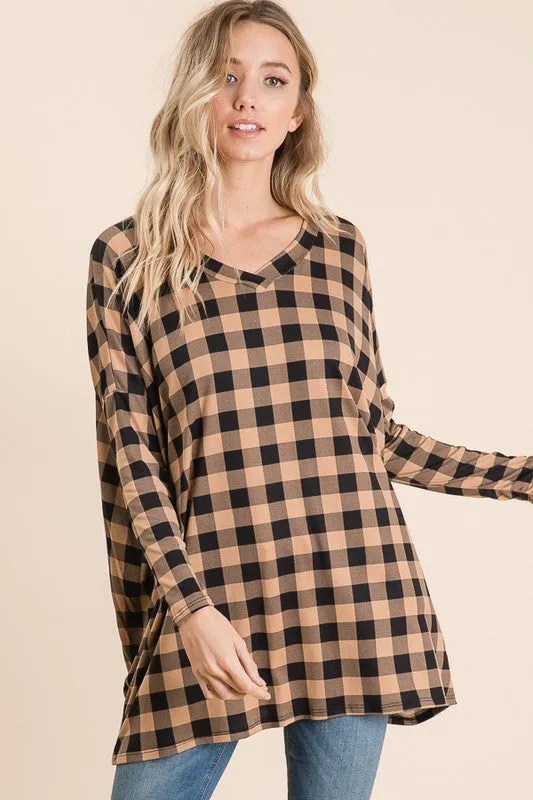 Tanna Checkered Tunic Top