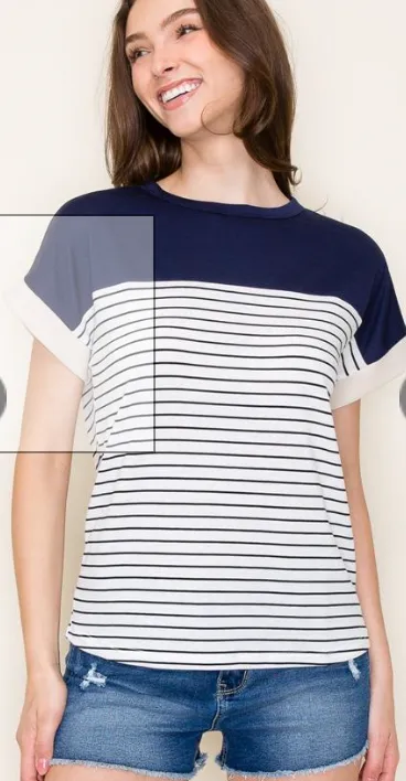 The Brielle Color Block Stripe Tee