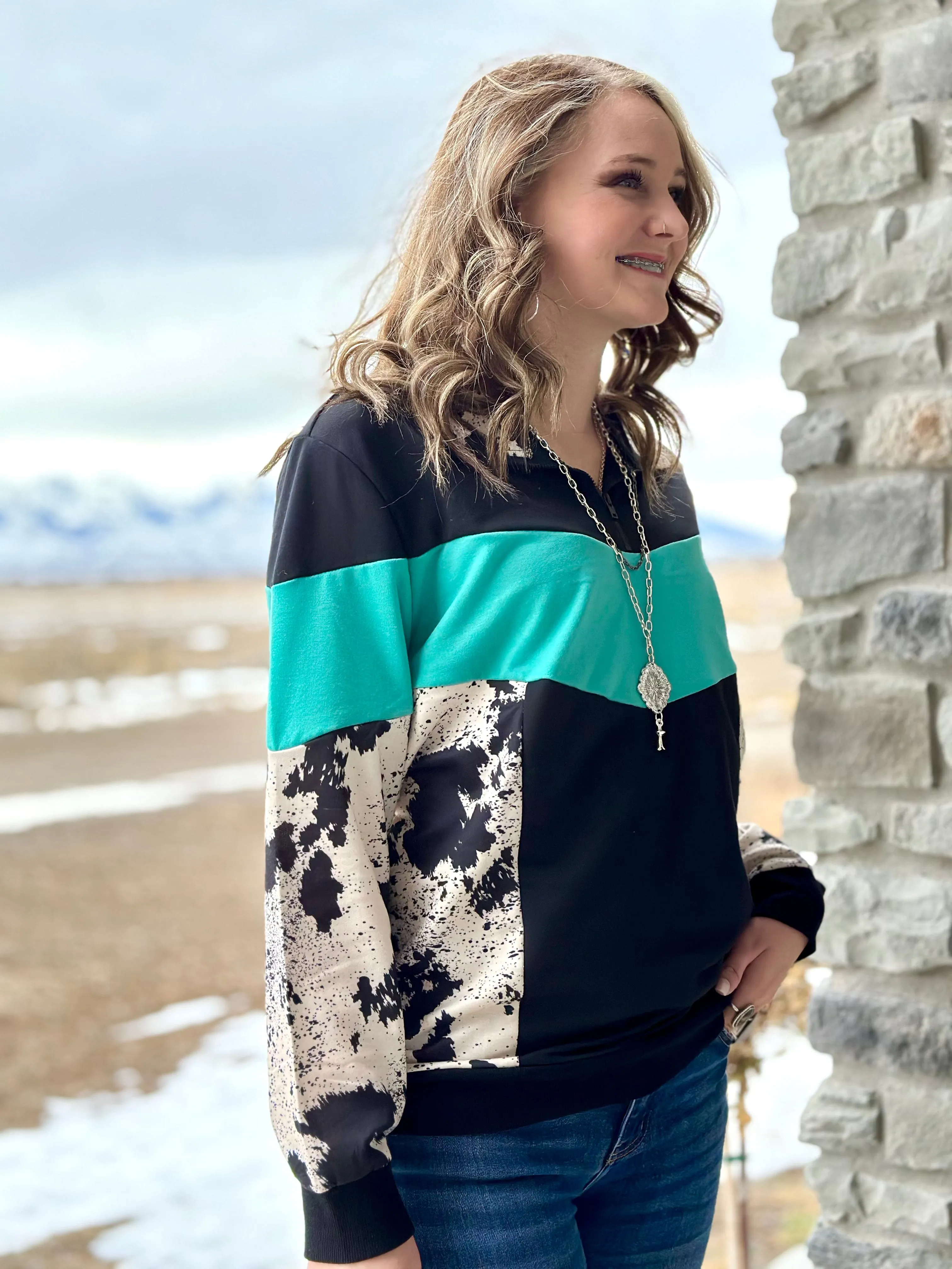 The Katalina Kowtown Turquoise  Pullover