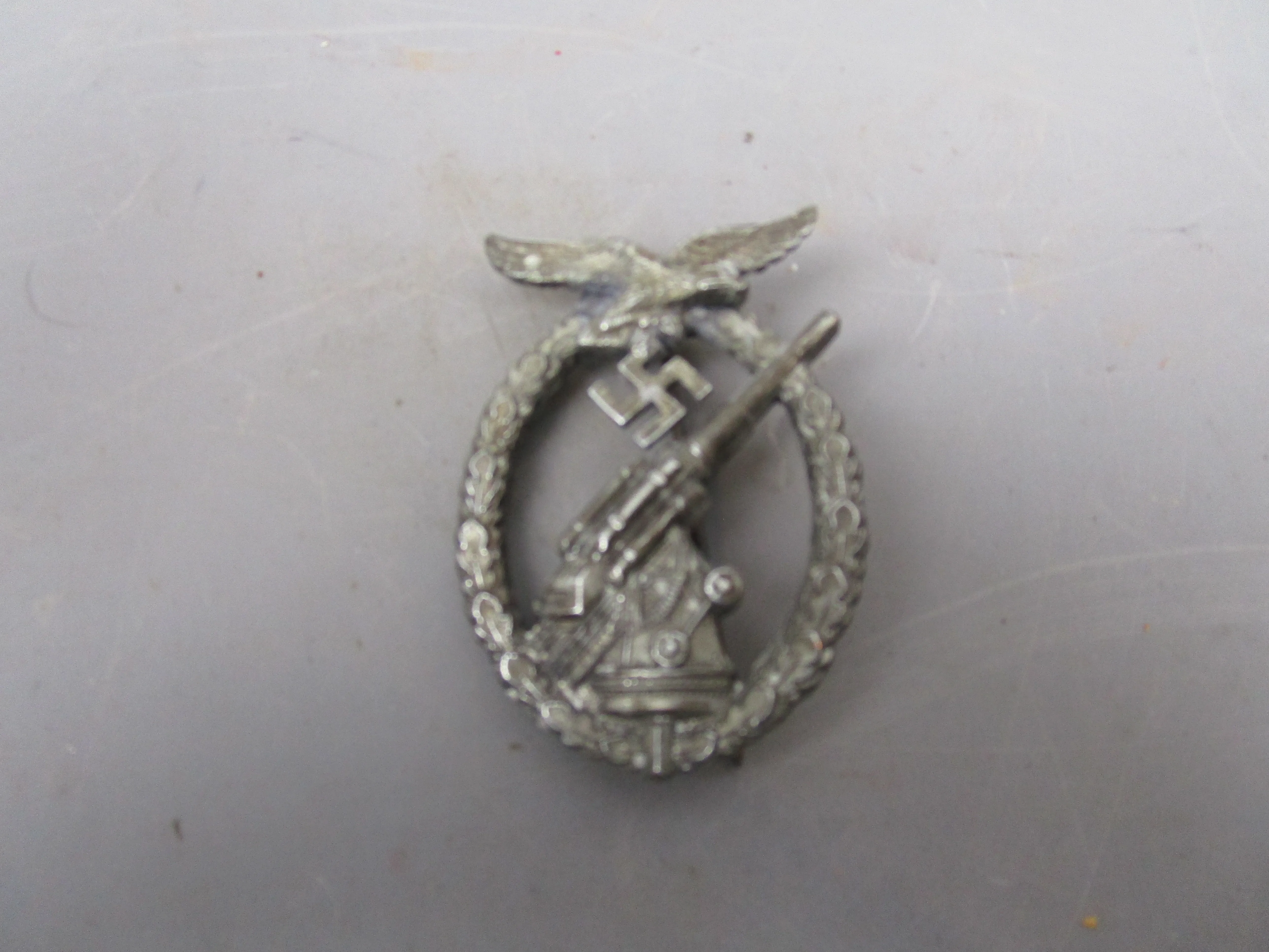 Third Reich Anti Aircraft Flak Battle Badge Vintage WWII