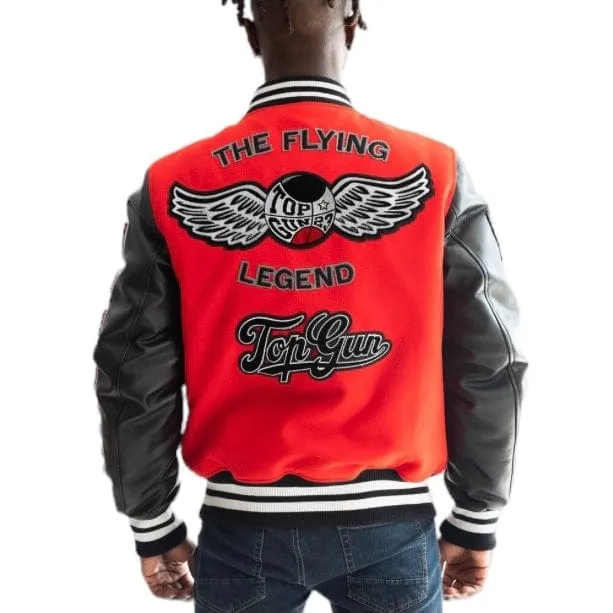 Top Gun Flying Legend Varsity Jacket (Red/Black) TGJ2337