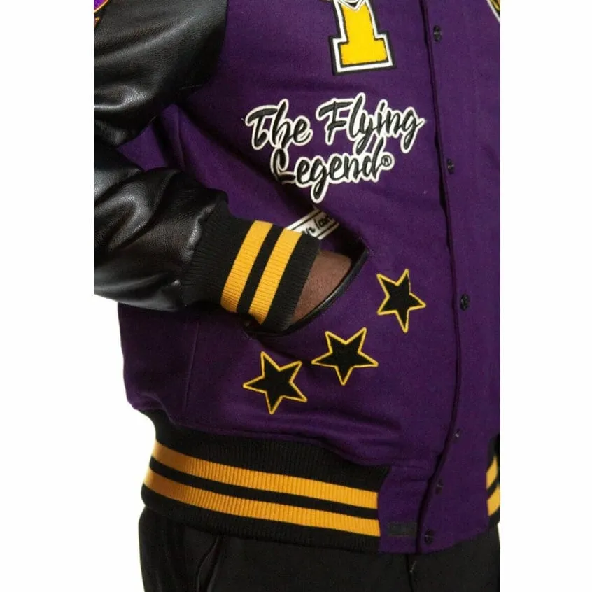 Top Gun Flying Legend Wool-Pu Varsity Jacket (Purple/Black) TGJ2237