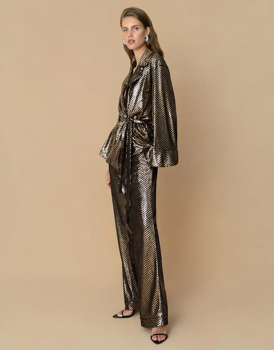 Una Sequin Jacket - Gold/Black