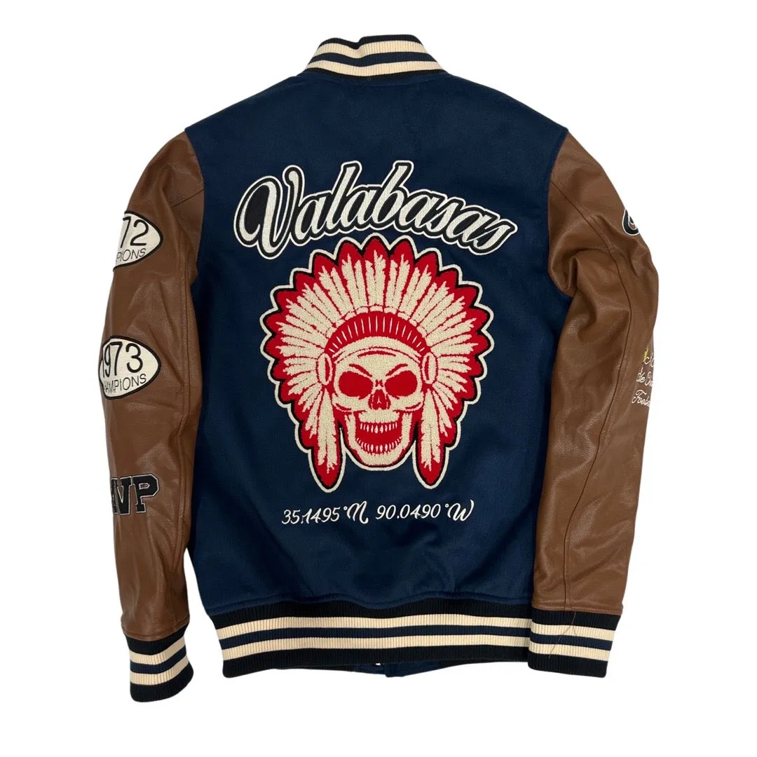 Valabasas Chiefs Deep Blue Varsity Jacket for Men - Stylish & Comfortable College-Style Apparel