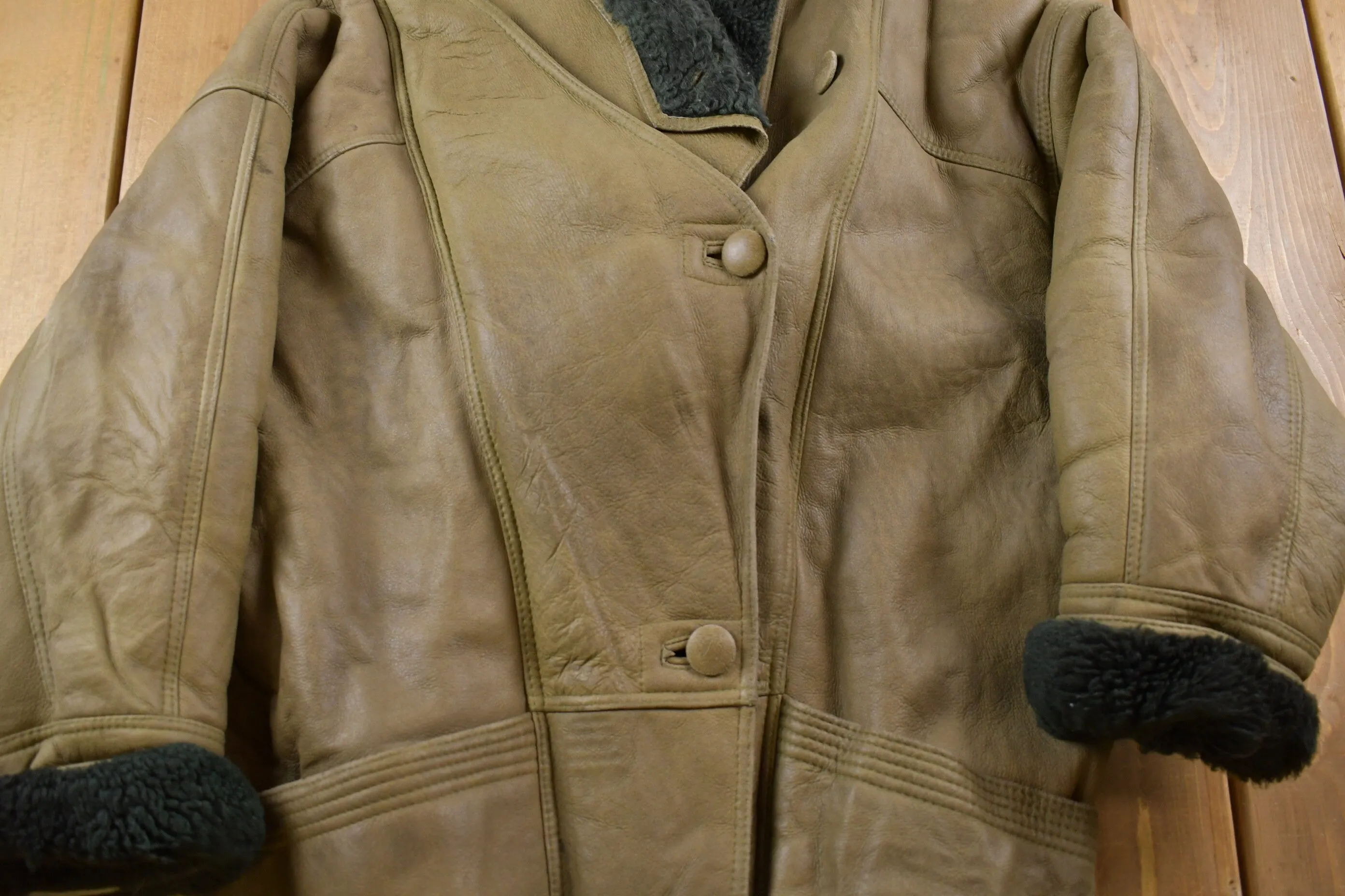 Vintage 1970s Original Shearling Leather Jacket / True Vintage / Winter Outerwear / Streetwear Fashion / Vintage Shearling / Made In USA